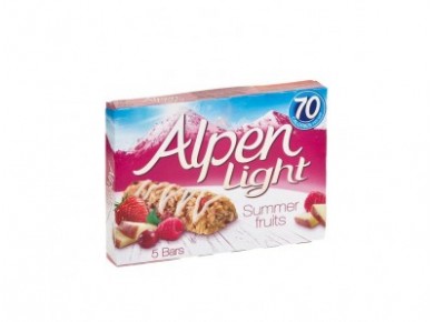 Шоколадный батончики мюсли ALPEN LIGHT Летние фрукты, 5*19г, 1 штука