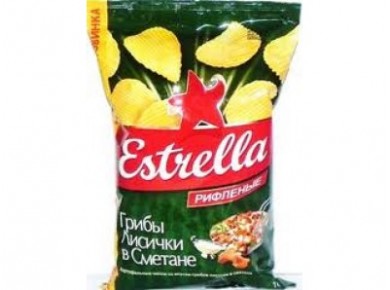 Чипсы ESTRELLA Лисички в сметане, 160г, 1 штука
