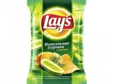 Чипсы LAY`S малосольные огурцы/укроп, 150г, 1 штука