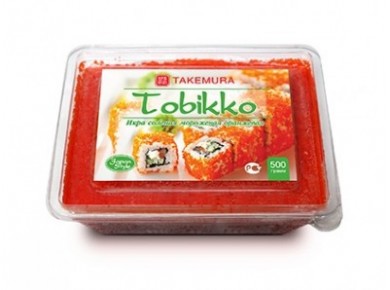 Икра Тобико TAKEMURA Премиум Оранжевая, 500г, 1 штука