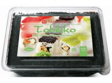 Икра Тобико TAKEMURA Премиум черная, 500г, 1 штука