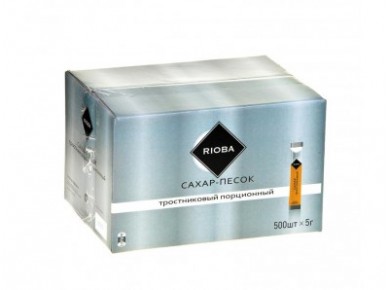 Сахар тростниковый RIOBA, стик,5г*500уп., 500 штук