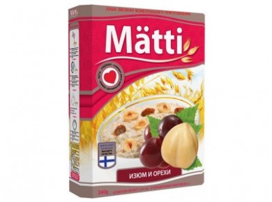 Овсяная каша MATTI изюм+орех, 240г, 1 штука