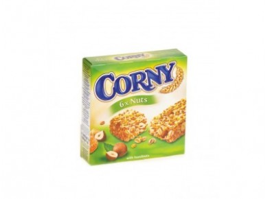 Шоколадный батончик мюсли CORNY лесной орех, 6 х 25 г, 1 штука