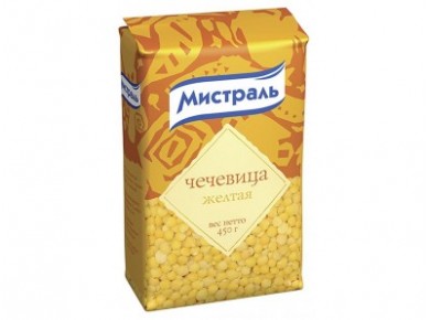 Чечевица МИСТРАЛЬ желтая ,  450г, 2 упаковки