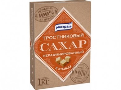 Сахар нерафинированный в кубиках МИСТРАЛЬ, 1кг, 1 штука