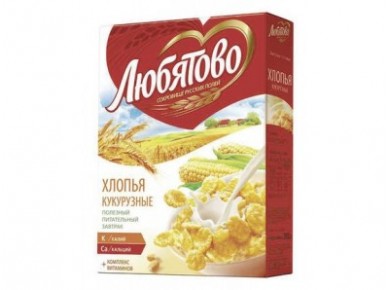 Хлопья кукурузные ЛЮБЯТОВО, 250г, 1 штука