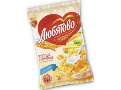 Хлопья кукурузные ЛЮБЯТОВО, 370г, 1 штука