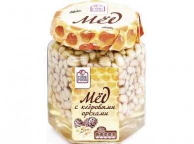 Мед с кедровыми орехами FINE FOOD, 225г, 1 штука