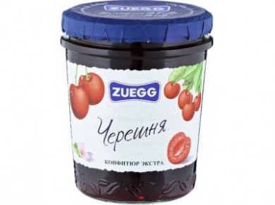 Конфитюр ZUEGG Черешня, 320г, 1 штука