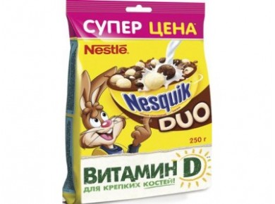 Готовые завтраки NESQUIK Duo пакет, 250г, 1 штука