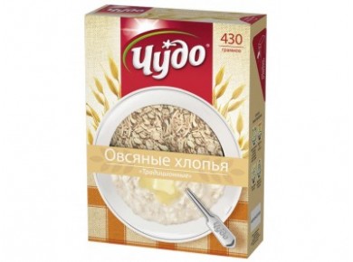 Каша ЧУДО овсяные хлопья традиционные, 430г, 1 штука