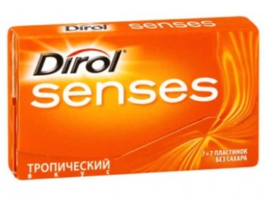 Жевательная резинка DIROL Senses тропический вкус, 13,6г*30, 16 штук