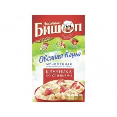 Овсяная каша ДЯДЮШКА БИШОП клубника со сливками, 240г, 1 штука