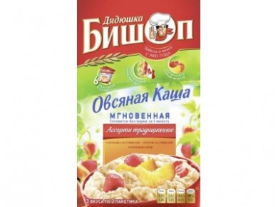 Овсяная каша ДЯДЮШКА БИШОП ассорти традиционное, 240г, 1 штука
