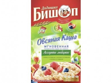 Овсяная каша ДЯДЮШКА БИШОП ассорти любимое, 240г, 1 штука