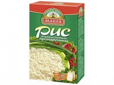 Рис MAKFA длиннозерный пропаренный пакетированный,5х80г, 2 упаковки