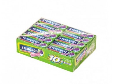 Жевательная резинка STIMOROL Виноградный лед, 13,6г, 30 штук