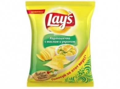 Чипсы LAY`S со вкусом картофеля и укропа, 80г, 1 штука