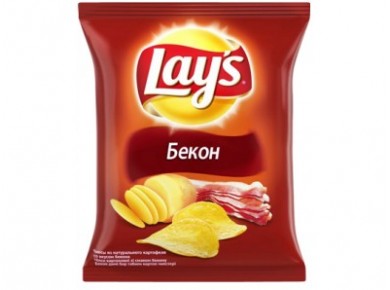 Чипсы LAY`S со вкусом бекона, 80г, 1 штука