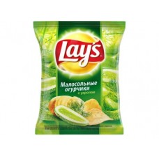 Чипсы LAY`S со вкусом малосольных огурцов, 80г, 1 штука