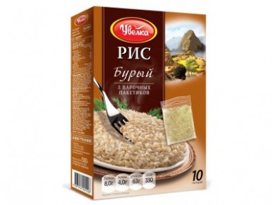 Рис бурый УВЕЛКА пакетированный, 5х100г, 1 упаковка