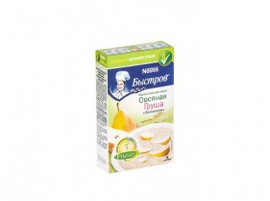 Каша БЫСТРОВ овсяная с грушей, 240г, 1 штука