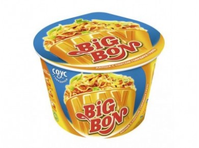 Лапша BIG BON Max с соусом говядина гриль, 95г, 1 штука