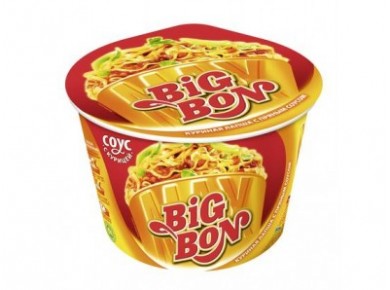 Лапша BIG BON Max куриная с пряным соусом, 95г, 1 штука