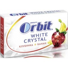 Жевательная резинка ORBIT Crystal Клубника-Банан, 21г, 1 штука