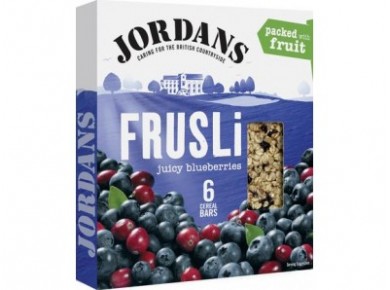 Шоколадный батончики мюсли JORDANS Frusli Сочная черника, 6х30г, 1 штука