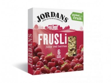Шоколадный батончики мюсли JORDANS Frusli Сочные ягоды, 6х30г, 1 штука