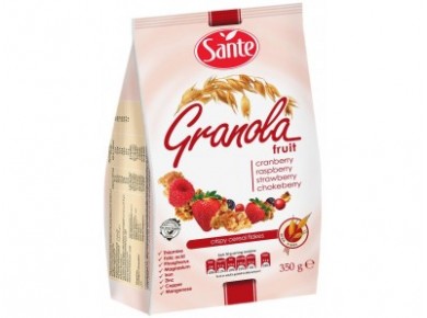 Овсяные хлопья SANTE Клюква-малина, 350г, 1 штука