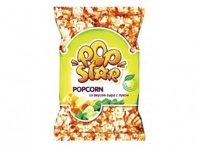 Попкорн POPSTAR со вкусом сыра и лука, 45г, 1 штука