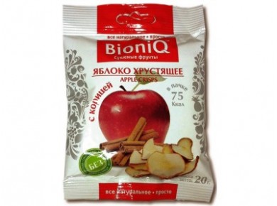Снек BIONIQ SURFRUT Хрустящее Яблоко, 20г, 1 штука