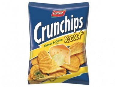 Чипсы LORENZ CRUNCHIPS Сыр/Лук, 140г, 1 штука