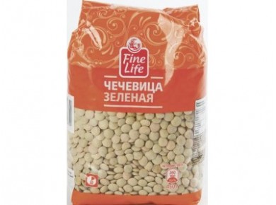 Чечевица зеленая FINE LIFE, 450г, 1 штука