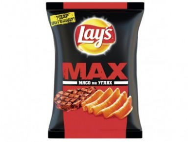Чипсы LAY`S макс со вкусом мяса на углях, 100г, 1 штука