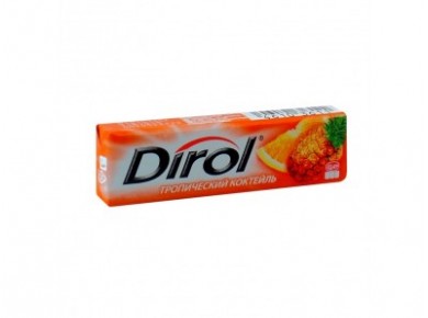 Жевательная резинка DIROL Тропический коктейль, 19г, 18 штук