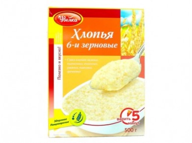 Хлопья 6-и зерновые УВЕЛКА, 500г, 1 штука