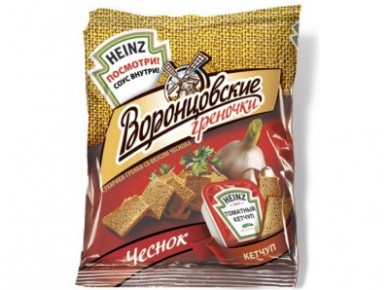 Греночки ВОРОНЦОВСКИЕ Чеснок+томатный кетчуп, 50г, 2 упаковки