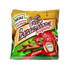 Сухари ВОРОНЦОВСКИЕ Бекон + кетчуп Heinz, 60г, 2 штуки