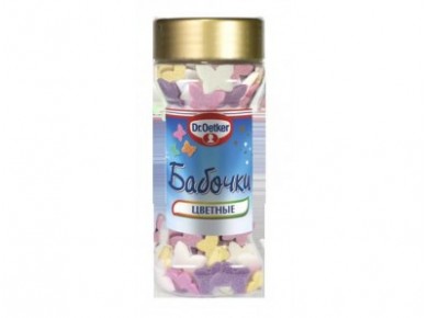 Посыпка DR. OETKER бабочки цветные, 35г, 1 палета
