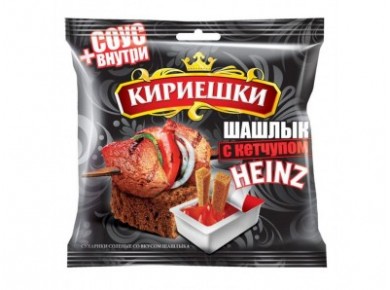 Сухарики КИРИЕШКИ шашлык с кетчупом, 60 г, 2 штуки