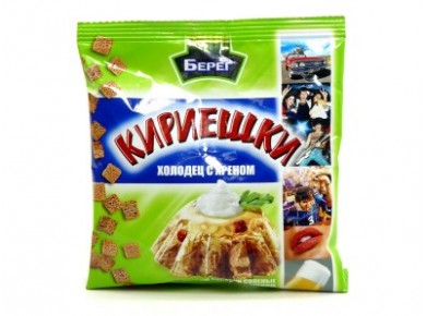 Сухарики КИРИЕШКИ холодец с хреном, 40 г, 4 штуки