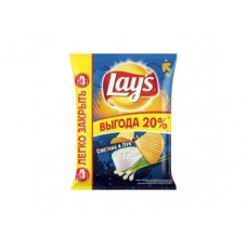 Чипсы LAYS Сметана и зеленый лук, 225г, 1 штука