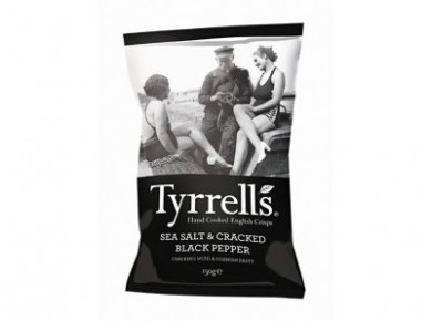 Чипсы TYRRELLS с морской солью и черным перцем, 150г, 1 штука