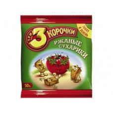 Сухарики ТРИ КОРОЧКИ со вкусом бекона, 40г, 5 штук