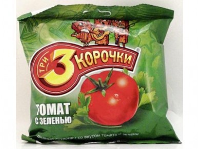 Сухари ТРИ КОРОЧКИ со вкусом томата и зелени, 40г, 5 штук