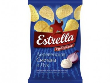 Чипсы ESTRELLA со вкусом сметаны и лука, 160г, 1 штука